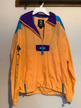 Columbia Orange, Teal & Purple Pullover Windbreaker